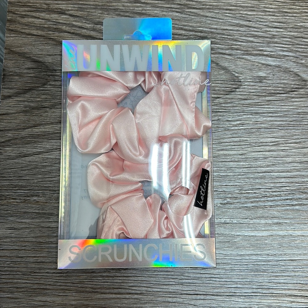 COPY - Hotline hair ties, pink silky scrunchies in 2 pack